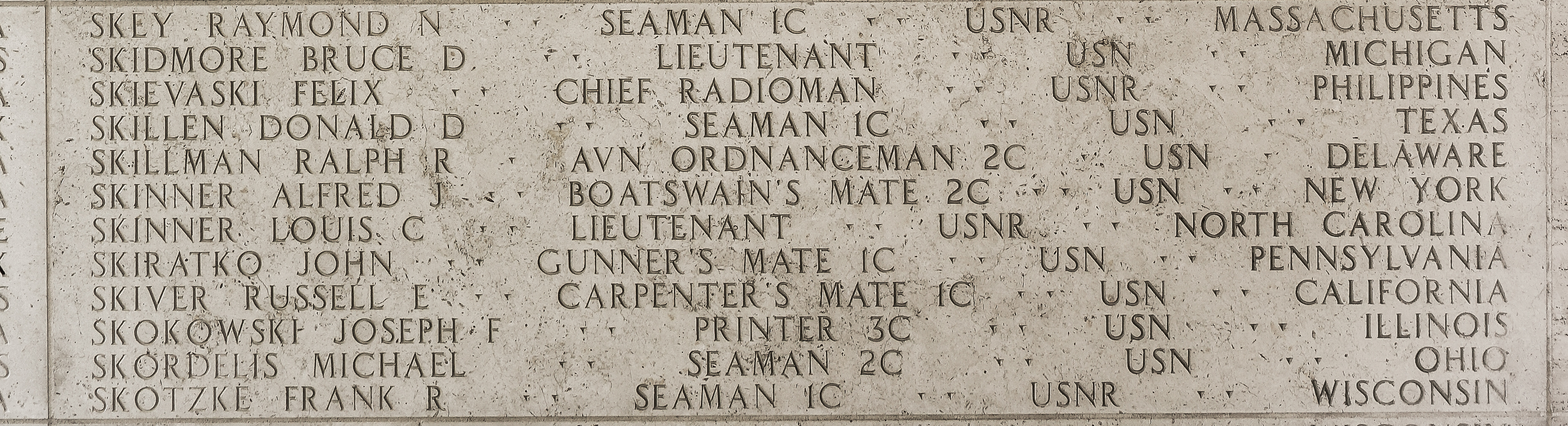 Ralph R. Skillman, Aviation Ordnanceman Second Class